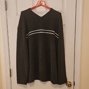 Men's Charcoal V-Neck Sweater